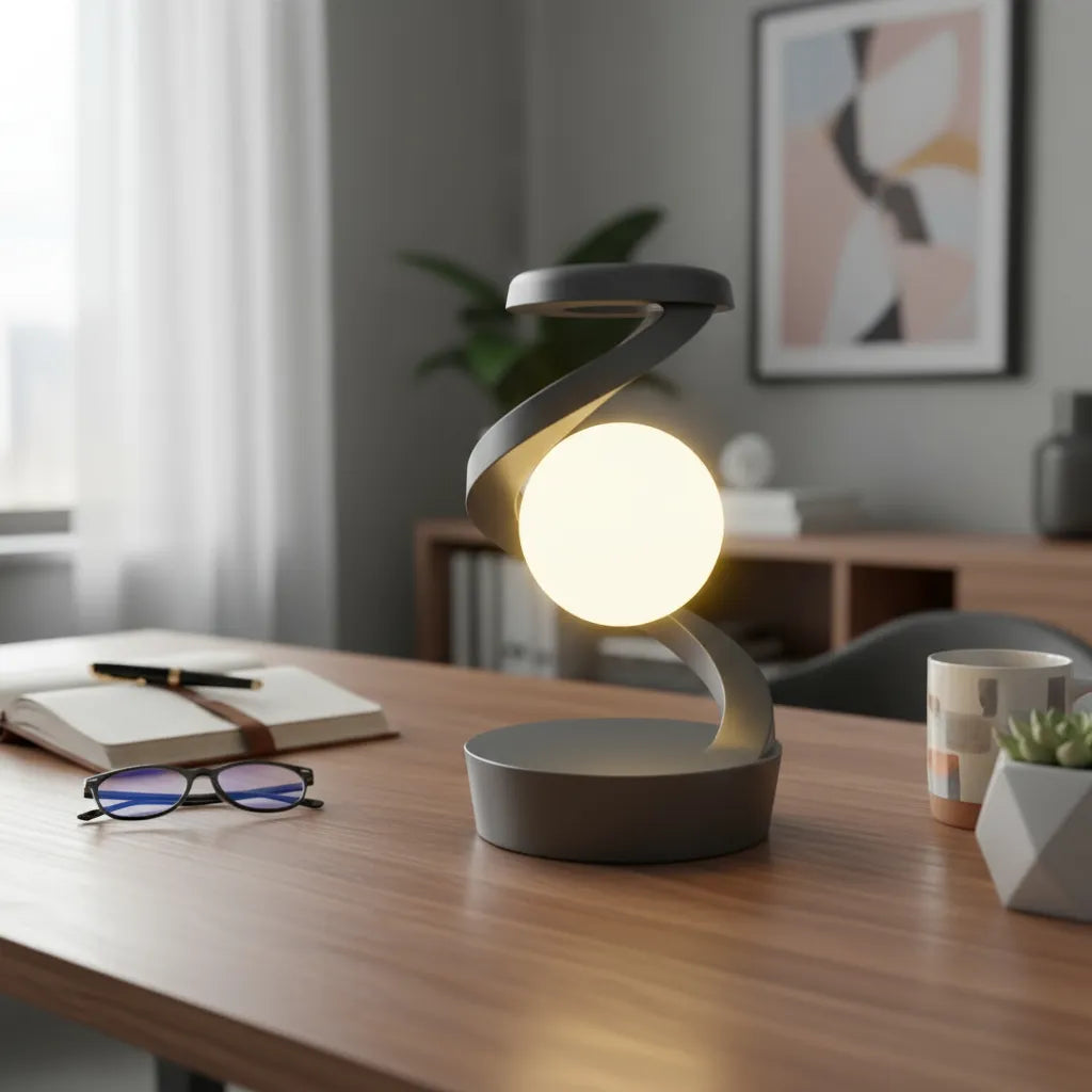 LÁMPARA DE MESA LEVITANTE 3D CON CARGA INALÁMBRICA