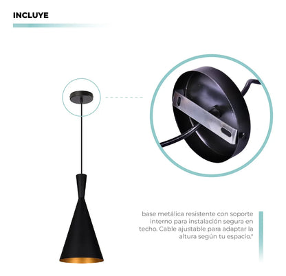 Lámpara Colgante de Techo Vintage Cónico Atikus – Estilo industrial y elegancia en un solo diseño