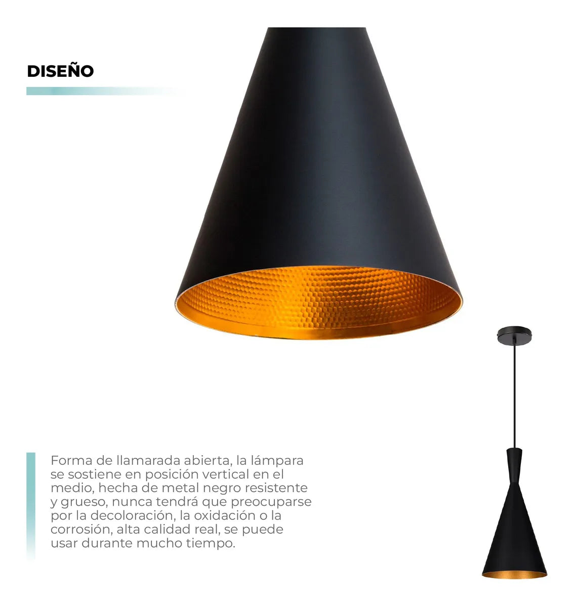 Lámpara Colgante de Techo Vintage Cónico Atikus – Estilo industrial y elegancia en un solo diseño