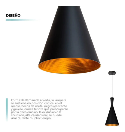 Lámpara Colgante de Techo Vintage Cónico Atikus – Estilo industrial y elegancia en un solo diseño