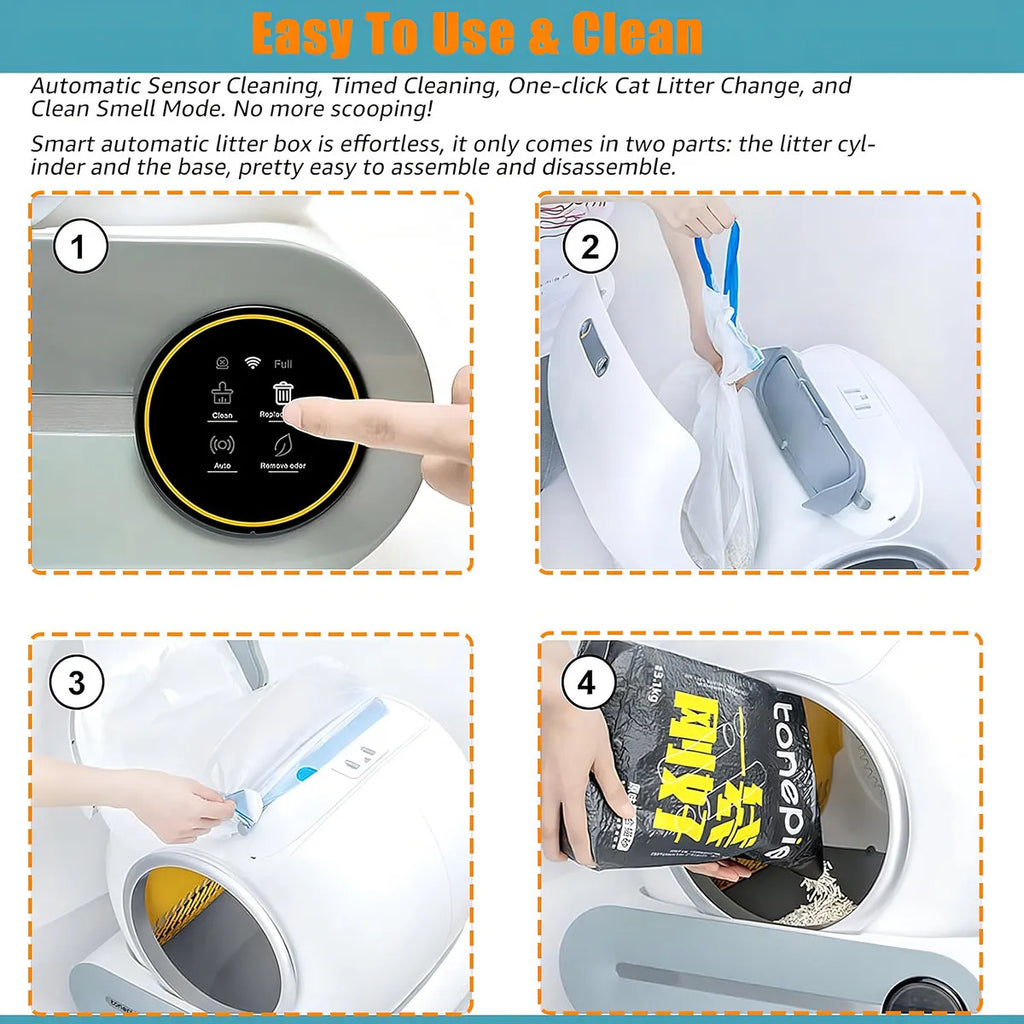 Arenero Automático para Gatos Uso Diario