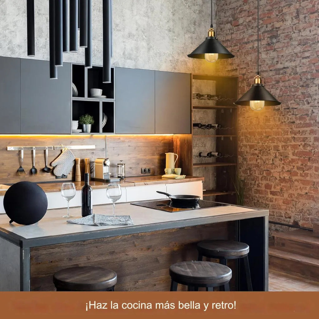 LÁMPARA DE TECHO RETRO INDUSTRIAL ANIU - Edición Premium (25cm) - Incluye Bombillo + Garantía 90 días