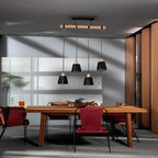 Lámpara Colgante 4 Luces E27 Negra Atikus – Iluminación moderna con estilo natural