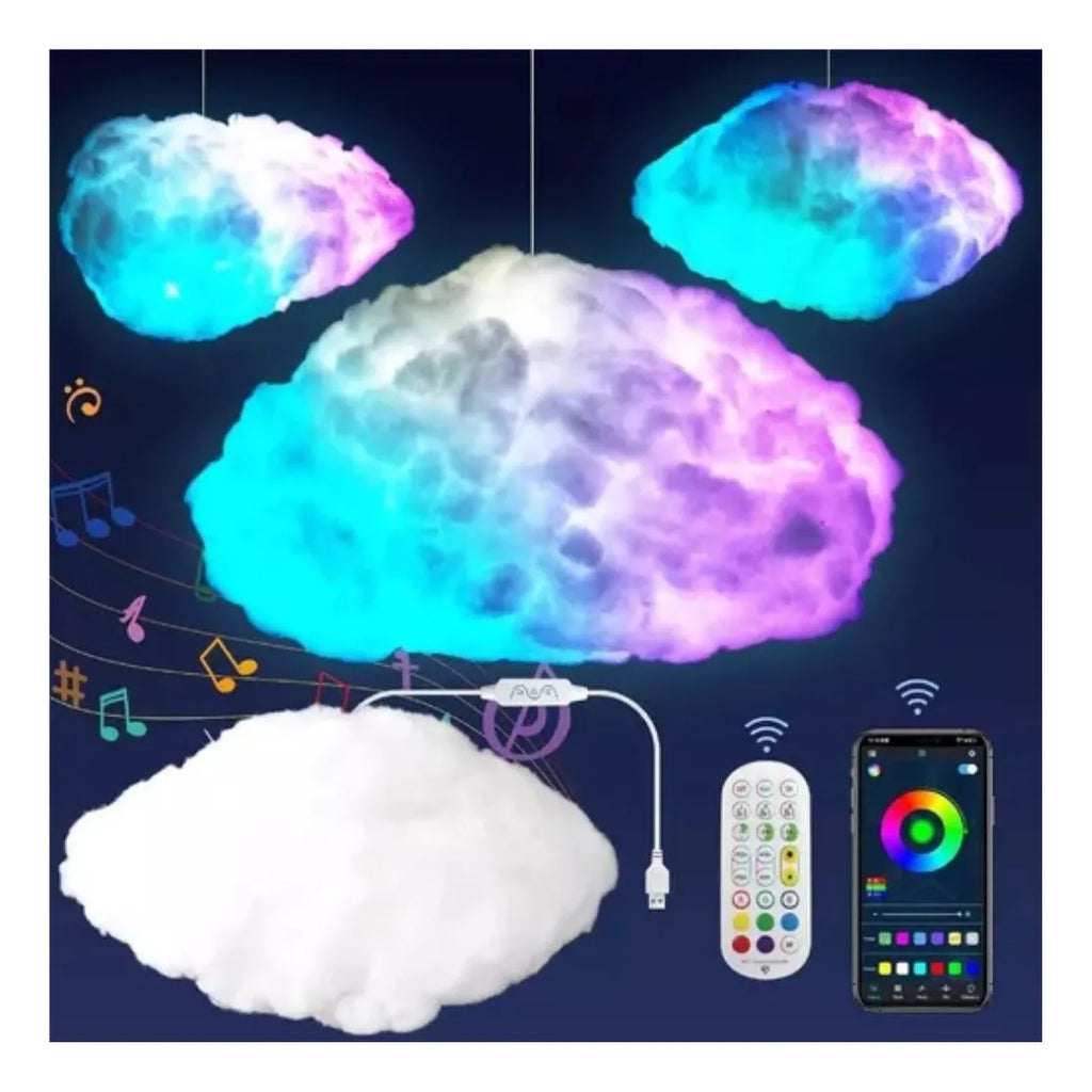 LUZ DE NUBE LED INTELIGENTE DuoCo StripX – 24 pulgadas | App + Música + Voz | La Nube Más Genial de Tu Habitación