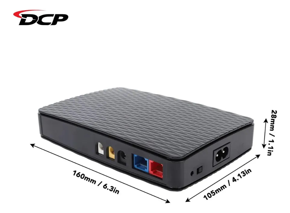 MINI UPS DC 8000mAh para Router, Módem y Cámaras – Respaldo hasta 5 horas | Multivoltaje + PoE + USB