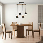 Lámpara Colgante 4 Luces E27 Negra Atikus – Iluminación moderna con estilo natural