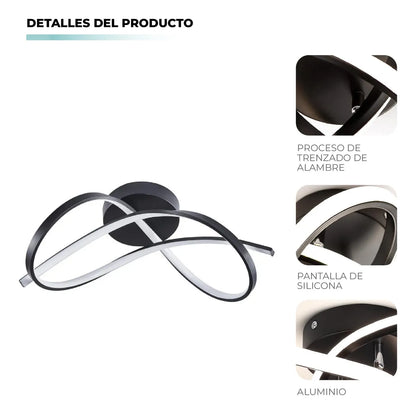 Lámpara de Techo Olas Metal Negro 49 cm Atikus – Estilo moderno con diseño artístico