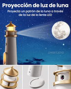Proyector Lunar HD con Altavoz Bluetooth y Luz Ambiental Inteligente – Diseño Faro Premium