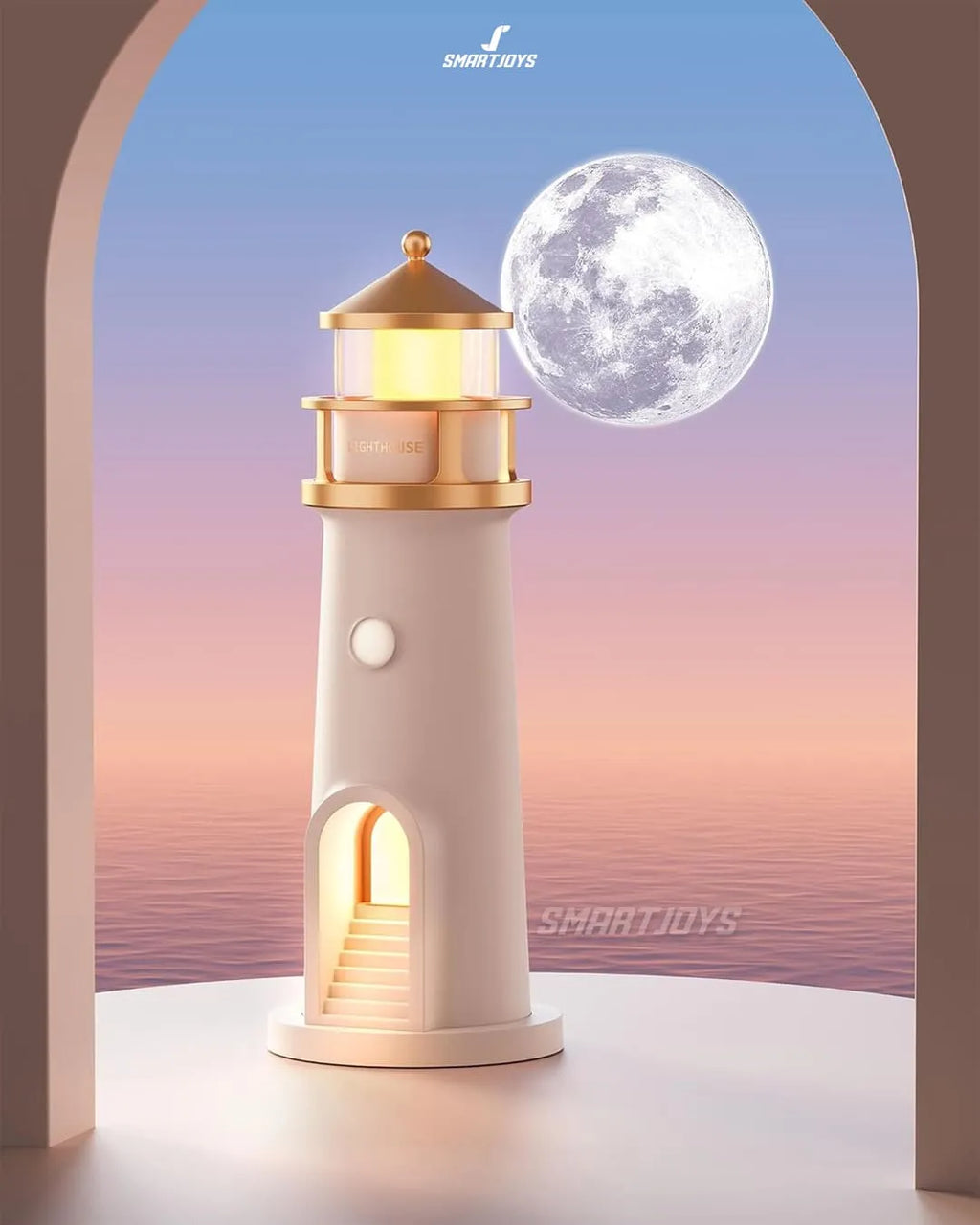 Proyector Lunar HD con Altavoz Bluetooth y Luz Ambiental Inteligente – Diseño Faro Premium