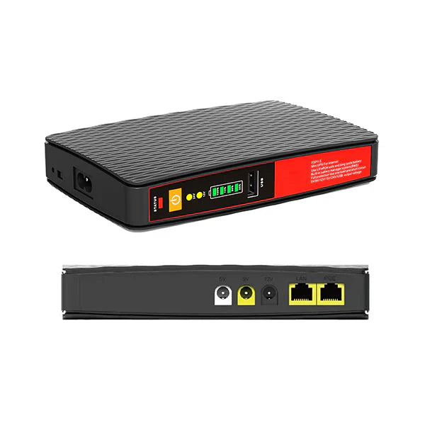 MINI UPS DC 8000mAh para Router, Módem y Cámaras – Respaldo hasta 5 horas | Multivoltaje + PoE + USB