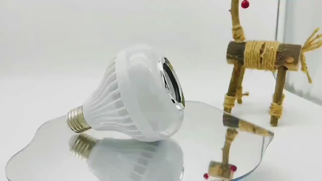 Bombillo LED Parlante Bluetooth RGB con Control Remoto – Luz y Música en Uno