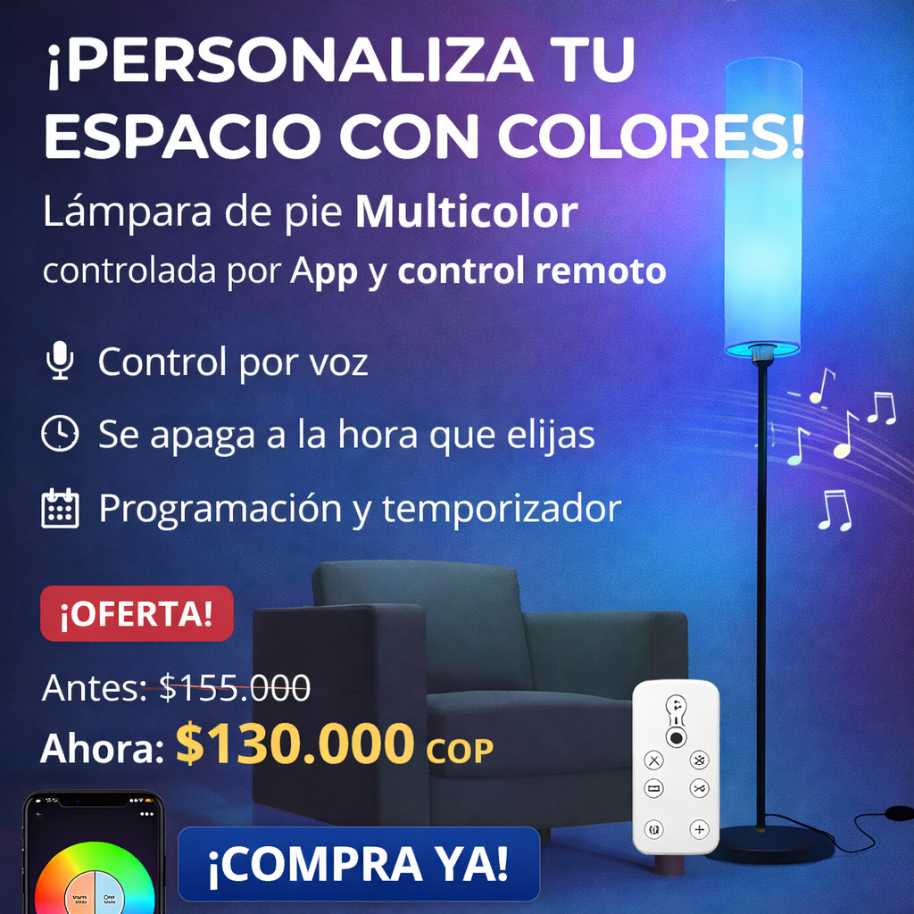 lampara de pie rgb